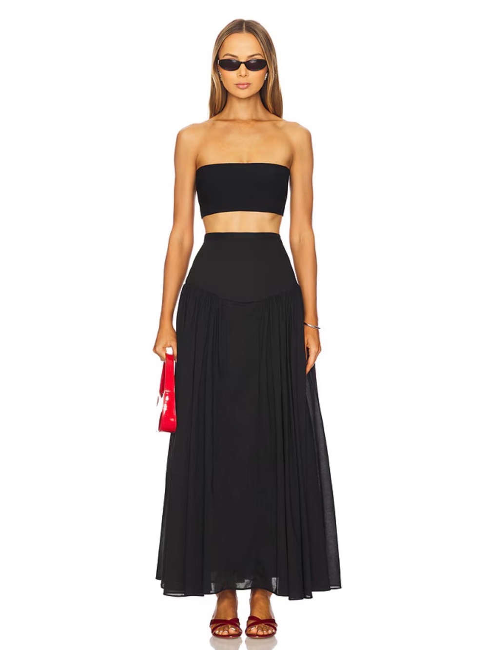 NWOT- Bardot Amorette Cotton Maxi Skirt in Black, size Small - Picture 5 of 12